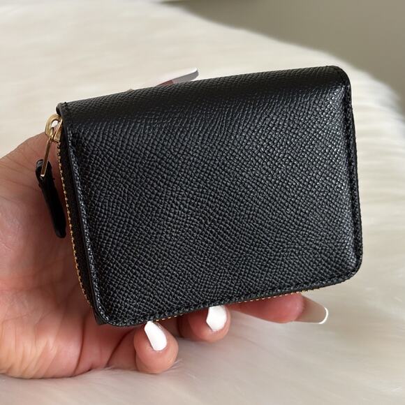 NWT Coach Small Trifold Wallet Black - Picture 2 of 7